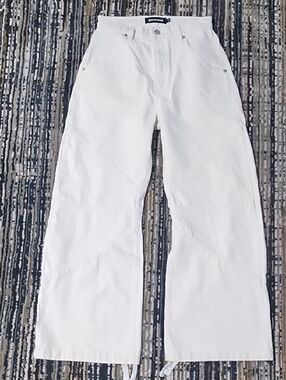 Frame Denim White Wide-Leg Panel Jeans